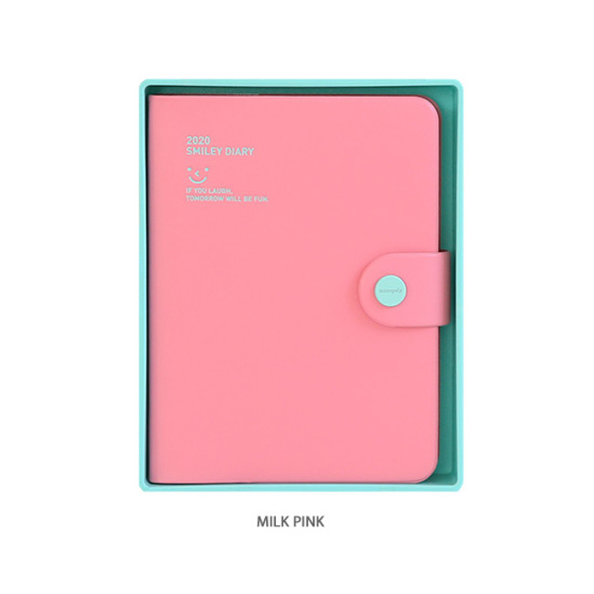 Milk pink - Monopoly 2020 Smiley dated daily diary with tray