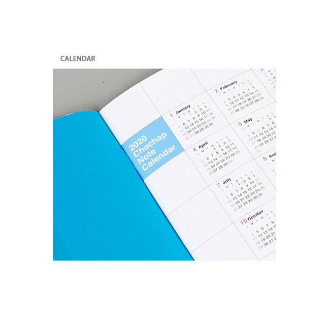 Calendar - Chachap 2020 Note dated monthly planner scheduler