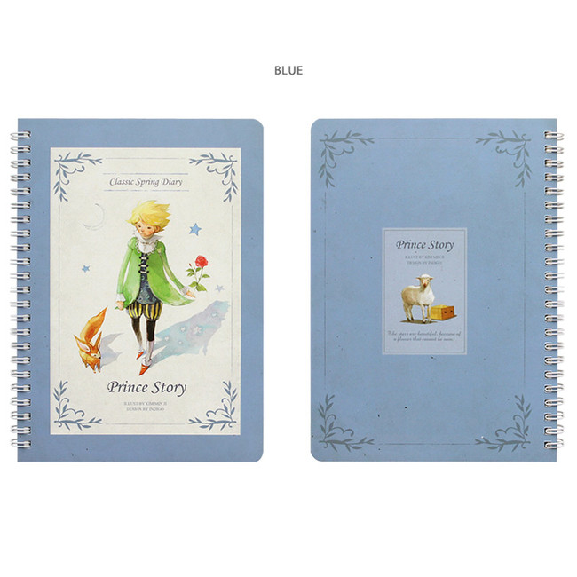 Blue - Little prince story spiral undated monthly diary
