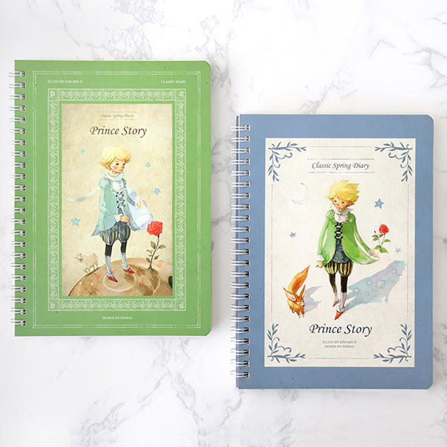 Little prince story spiral undated monthly diary