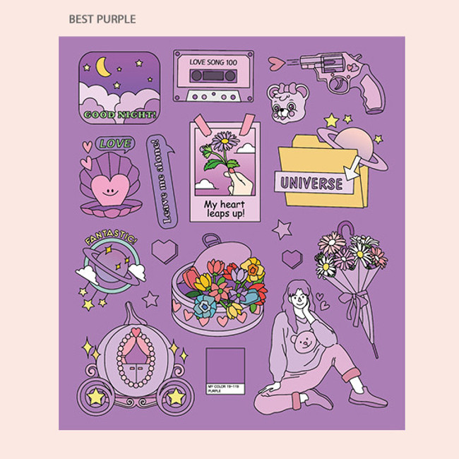 Best purple - Ardium Pop illustration colorful point paper sticker ver3