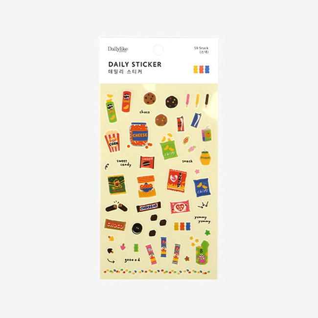 Package for Daily transparent deco cute sticker - Snack