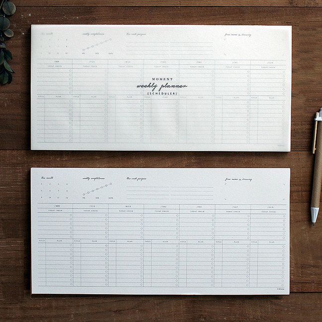 DBD Moment dateless weekly checklist desk planner pad