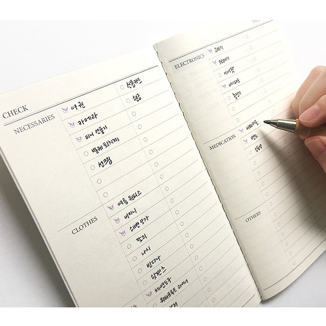 Checklist - O-CHECK Travel planner journal notebook