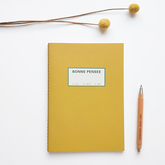 Mustard - O-CHECK Le cahier bonne pensee medium dot notebook