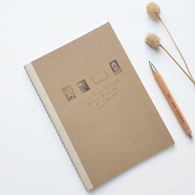 Brown stamp - O-CHECK Le cahier bonne pensee medium dot notebook