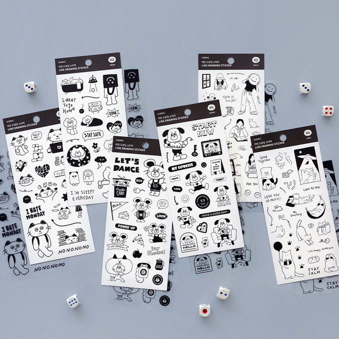 Iconic My Stuff removable sticker pack of 8 sheets