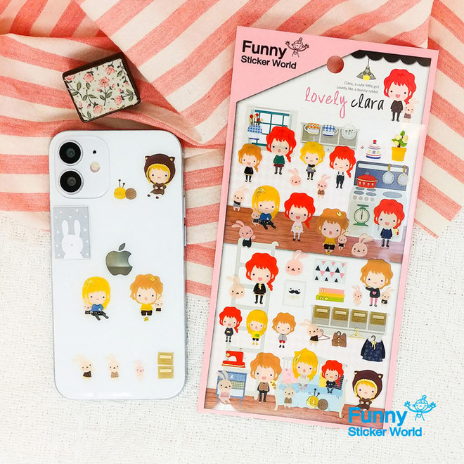 Funny Sticker World Lovely Clara PVC Clear Sticker