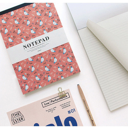 Indigo Willow pattern classic large lined notepad - fallindesign