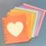 Jam Studio Pastel heart grid wide A6 6 ring paper refill set