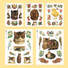 NACOO Animal self-cut paper and clear sticker set