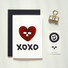 Red Heart XOXO Greeting Card with Envelope