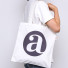 Alphabet letter A cotton canvas tote bag