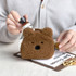 Bear - Furry buddy small cosmetic pouch bag