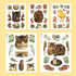 Animal self-cut paper and clear sticker set