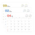 monthly calendar(front) - Indigo 22-23 18 Months Desk Standing Calendar
