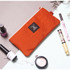 Orange - Double pocket mesh zipper pen pouch