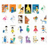 Composition of Drinky doll like label sticker set