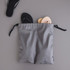 Charcoal - Split travel divided cotton drawstring pouch