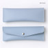 Misty blue - Merci PU stitched slim pencil case pouch