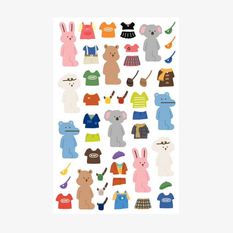 Dailylike My buddy OOTD removable paper sticker