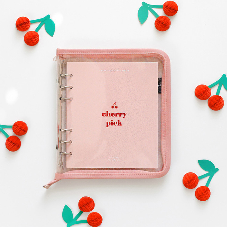 Cherry pick zipper closure 6-ring dateless weekly planner