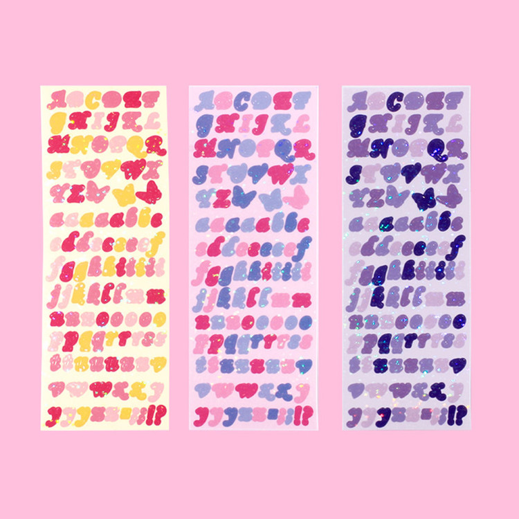 After The Rain Butterfly twinkle Alphabet sticker seal