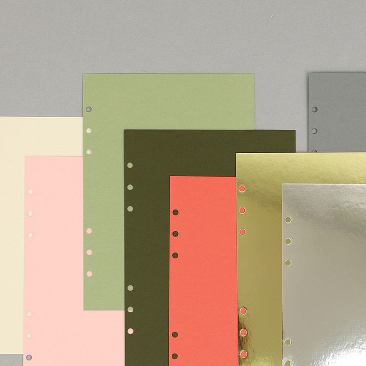 PAPERIAN Color cardstock cover paper 6-ring A5 size refill set