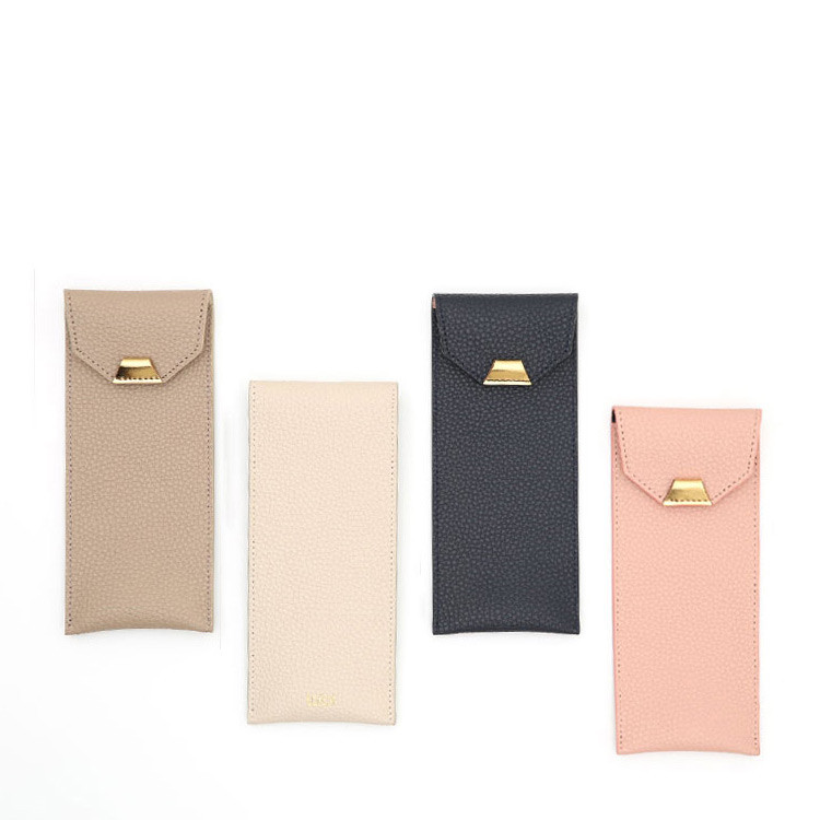 loiloi PU coated cow leather flat pencil case