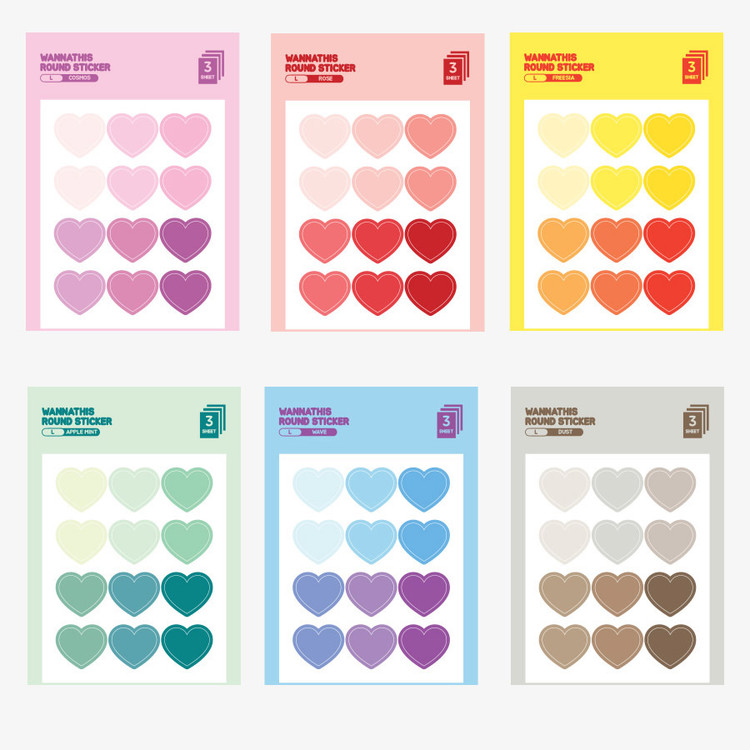 Wanna This Heart large deco sticker set of 3 sheets