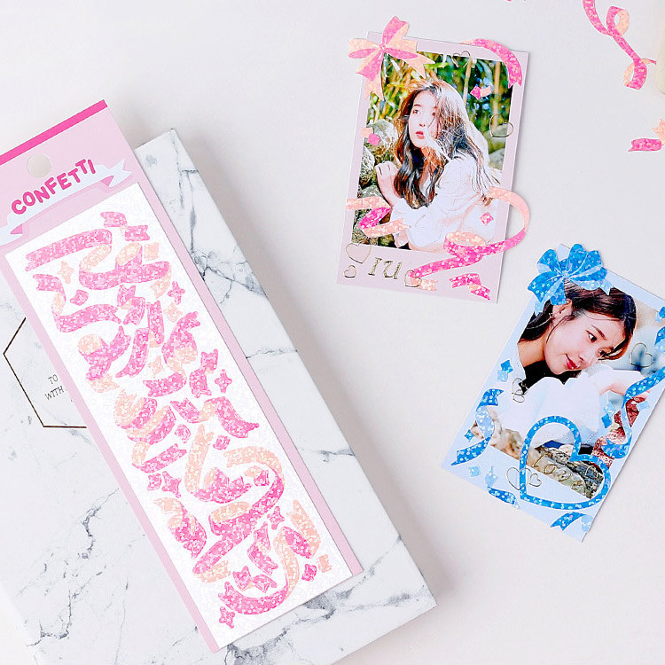 Usage example - Wanna This Confetti hologram pearl short sticker seal