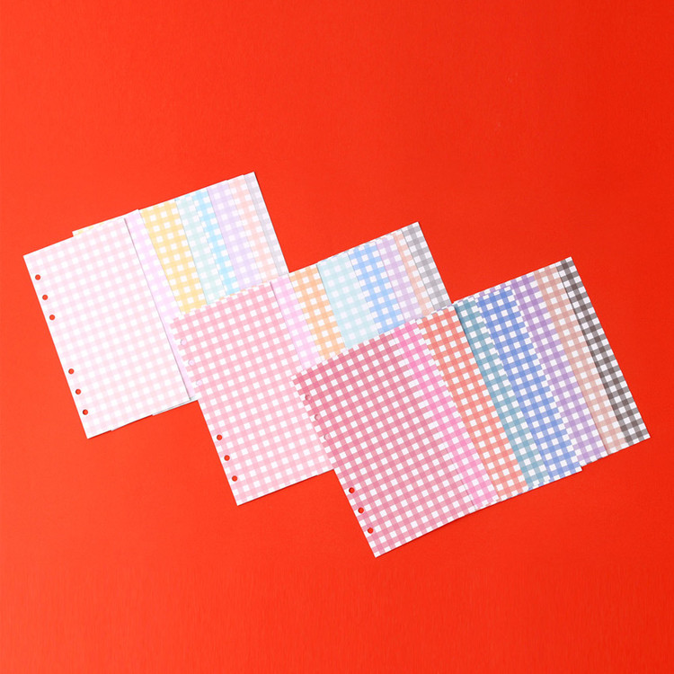 Wanna This Picnic check A6 size 6 holes paper refills set