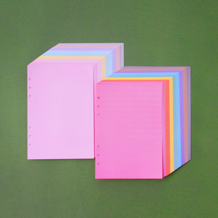 Wanna This Color blank paper A5 size 6 holes refills set