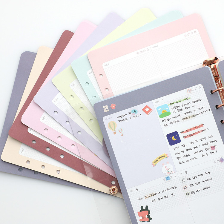 Chou Chou A5 6 hole 3 months undated weekly plan refill set