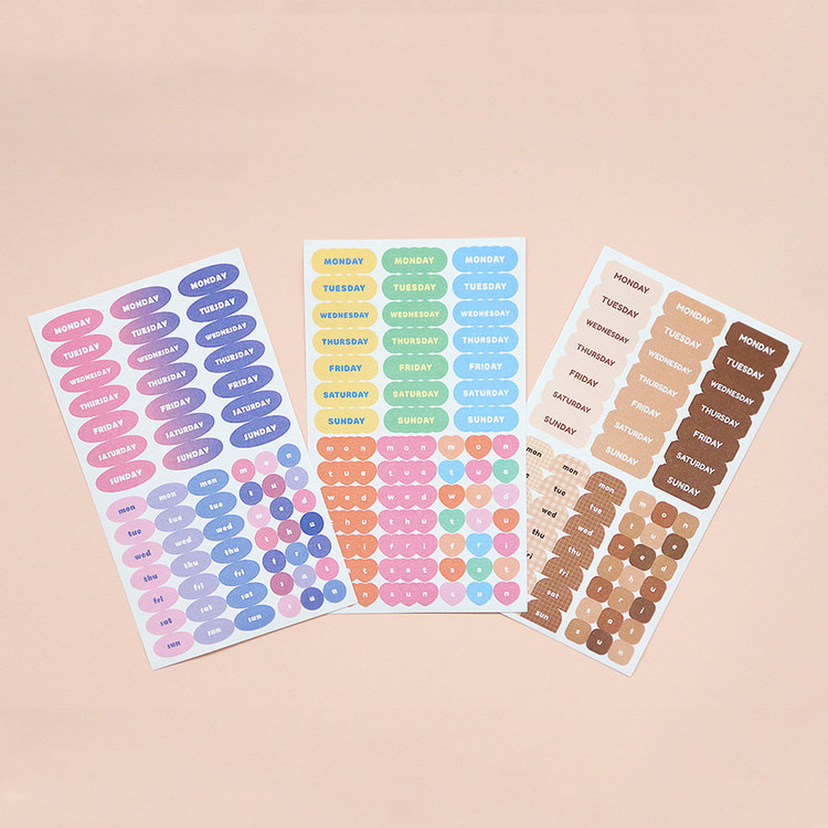 Indigo Day of the week paper sticker