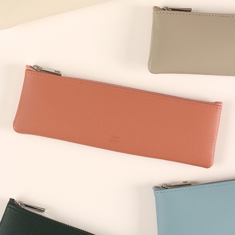 Dash And Dot Be simple synthetic leather zipper pencil case