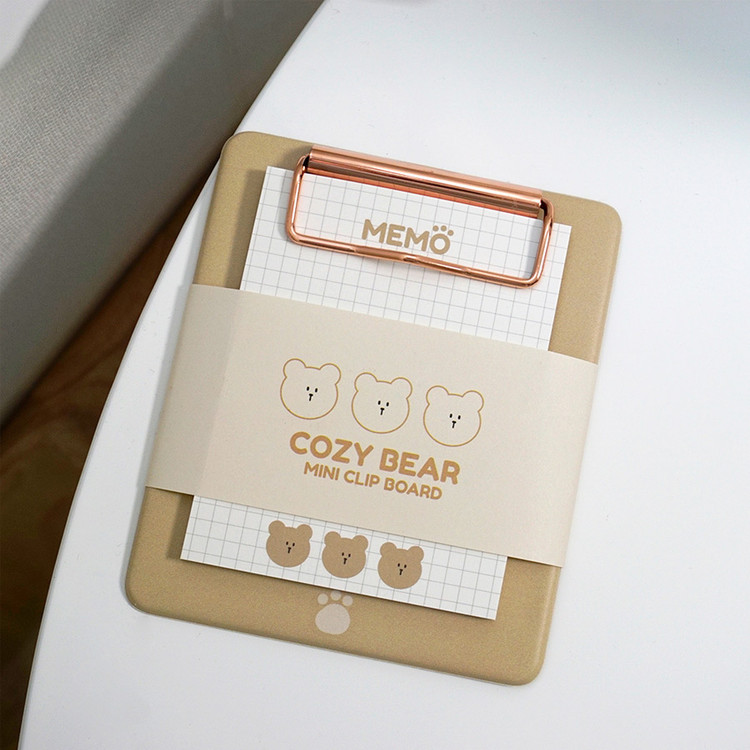 N.IVY Cozy Bear clipboard holder with sticky notepad