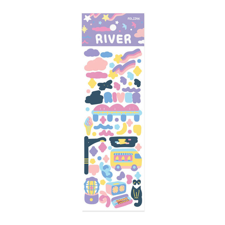 Appree River Scene Glitter Removable Sticker