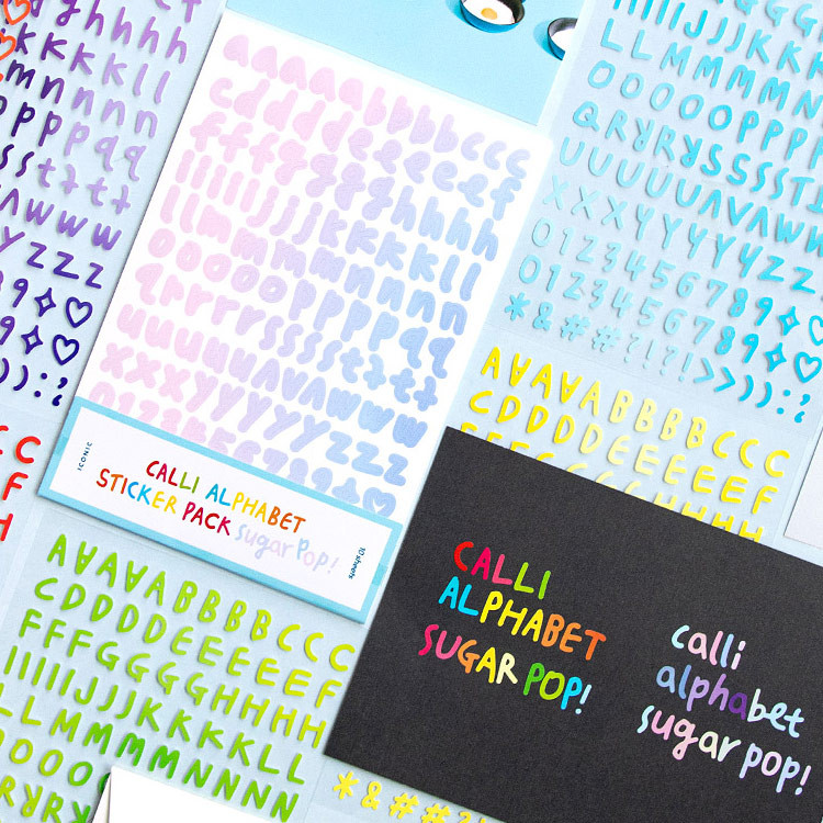 ICONIC Sugar Pop Alphabet and Number Removable Sticker Pack