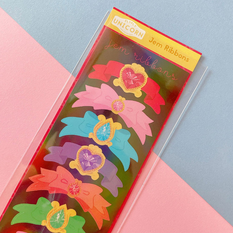 FlyFlyUnicorn Prism Jem Ribbons Paper Sticker 