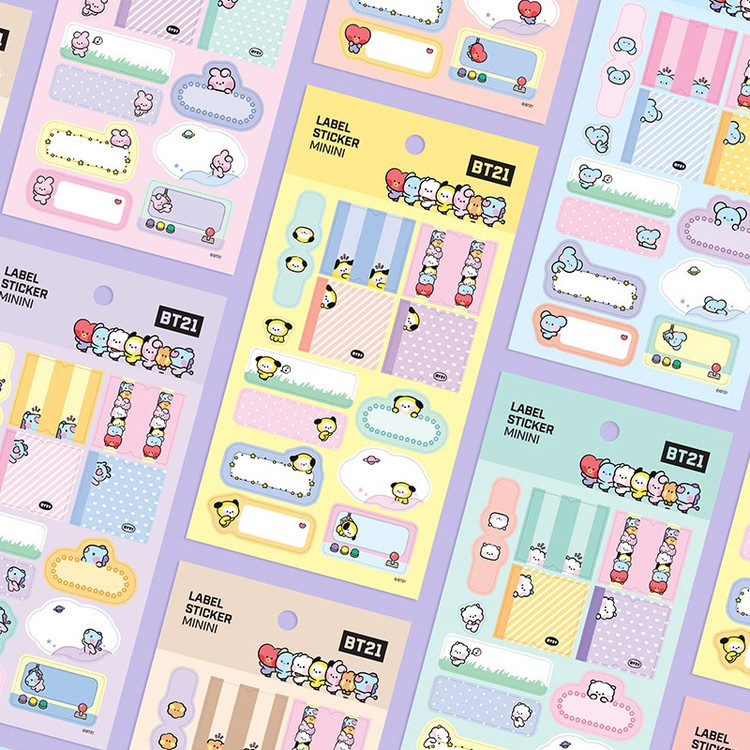 BT21 Minini Removable Label Sticker Pack