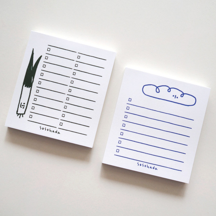 Green Onion and Baguette Checklist Notepad