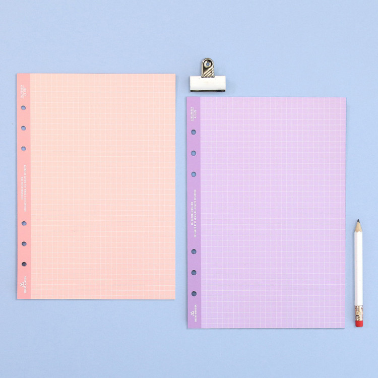Second Mansion Color Grid 6-ring A5 notebook Paper Refills