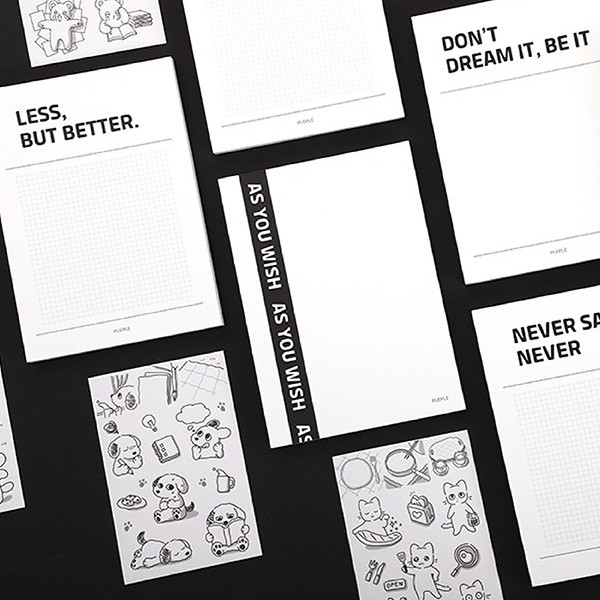 PLEPLE Creative B6 Grid Blank Notebook with Sticker