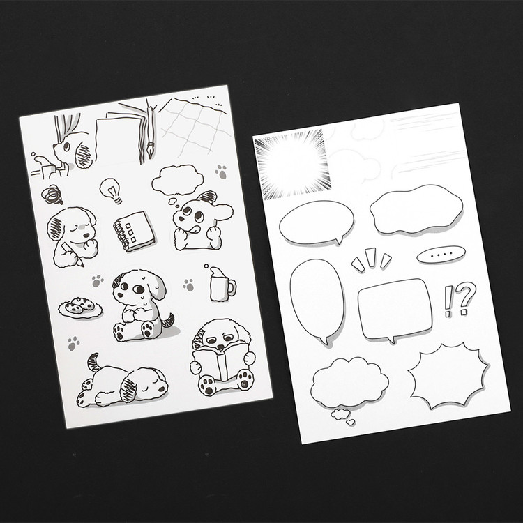 2 sheets of set - PLEPLE Bodle Removable Sticker and Speech Bubble Sticker Set