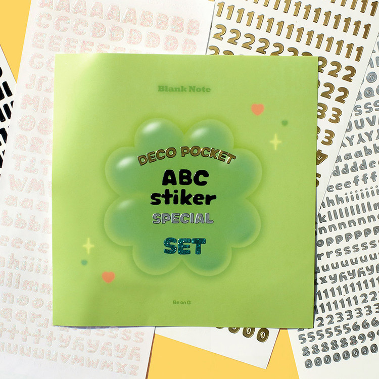 Special Alphabet Number PVC Sticker Pack