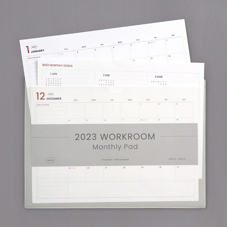 2023 Official Workroom Monthly Desk Pad Calendar