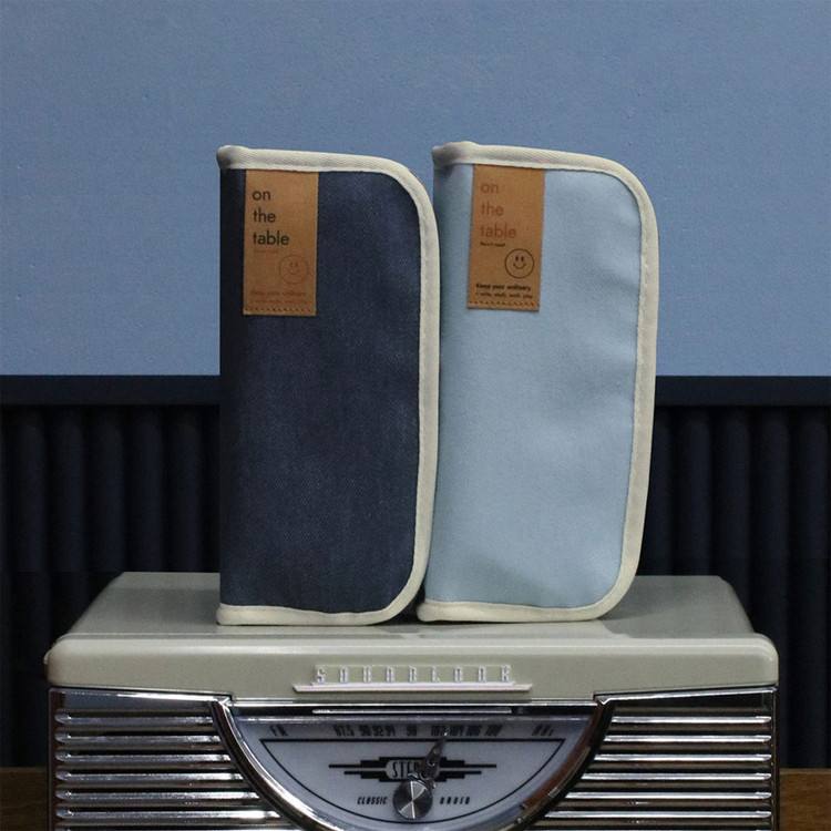 On The Table Denim Zipper Pencil Case Pouch