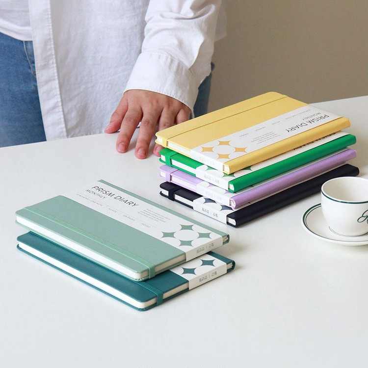 Prism A5 Undated Monthly Diary Lined Notebook