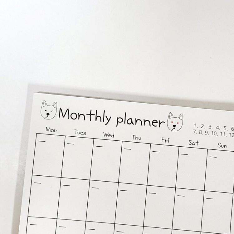 Ddori House A5 Undated Monthly Notepad